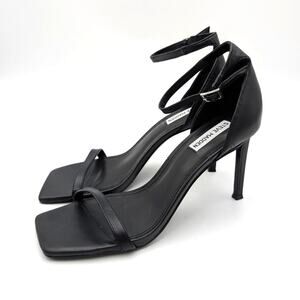 Steve Madden Piked Ankle Strap Stiletto Heel Sandal Women's Black Size US9.5M